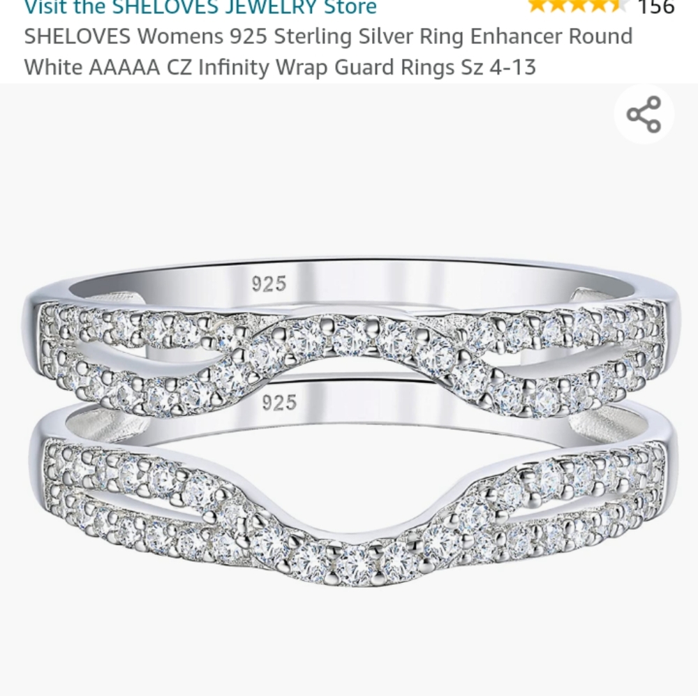 Sterling Silver CZ ring guard